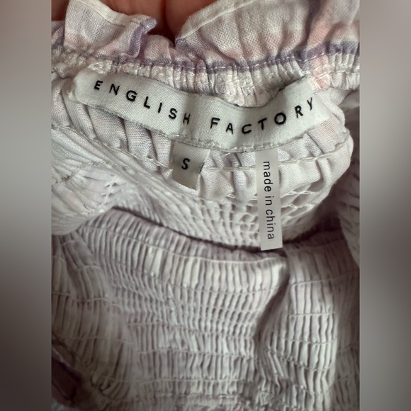 English Factory Plaid Flutter Sleeve Midi Ruffle Dress - Picture 7 of 7